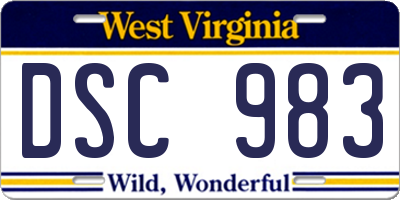 WV license plate DSC983