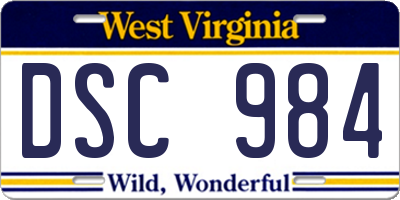 WV license plate DSC984