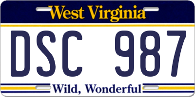 WV license plate DSC987