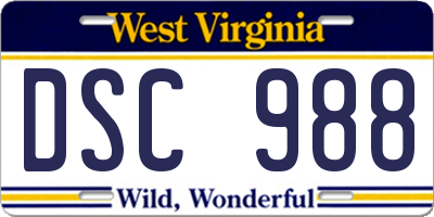 WV license plate DSC988