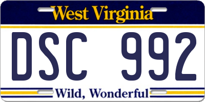 WV license plate DSC992