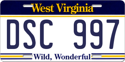 WV license plate DSC997