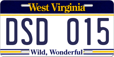 WV license plate DSD015