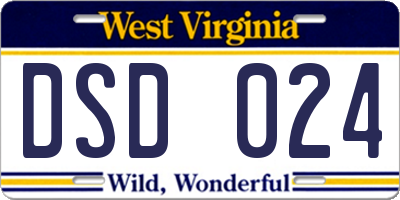 WV license plate DSD024