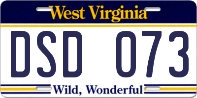 WV license plate DSD073