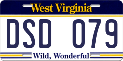 WV license plate DSD079