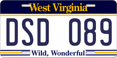WV license plate DSD089