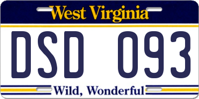 WV license plate DSD093