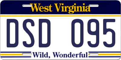 WV license plate DSD095