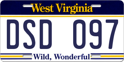 WV license plate DSD097