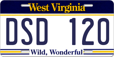 WV license plate DSD120