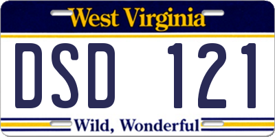 WV license plate DSD121
