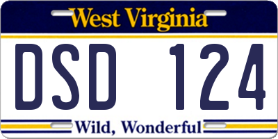 WV license plate DSD124