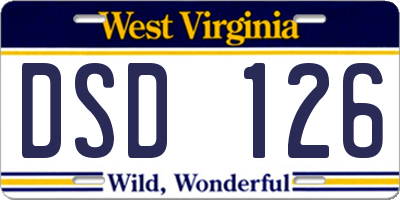 WV license plate DSD126