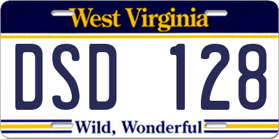 WV license plate DSD128