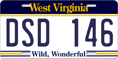 WV license plate DSD146