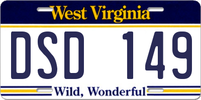 WV license plate DSD149