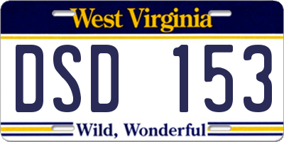 WV license plate DSD153