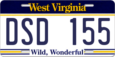 WV license plate DSD155