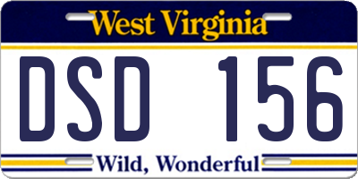WV license plate DSD156