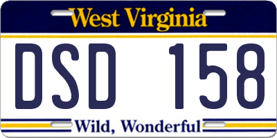 WV license plate DSD158