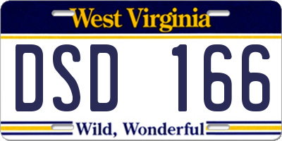 WV license plate DSD166