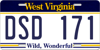 WV license plate DSD171