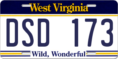 WV license plate DSD173