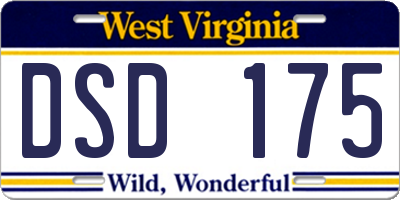 WV license plate DSD175