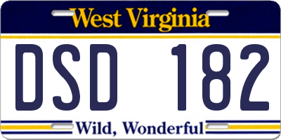 WV license plate DSD182
