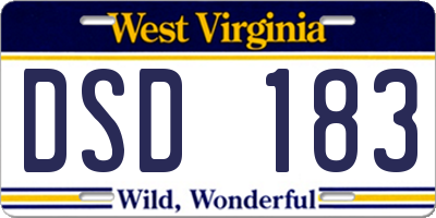 WV license plate DSD183