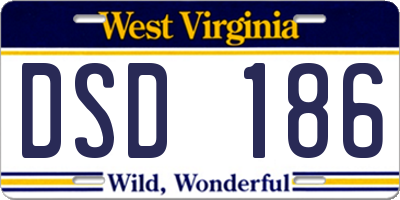 WV license plate DSD186