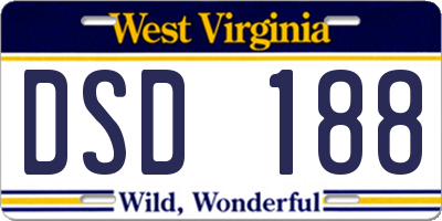 WV license plate DSD188