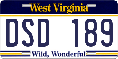 WV license plate DSD189