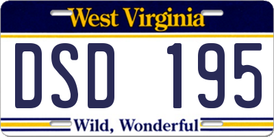 WV license plate DSD195