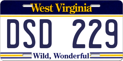 WV license plate DSD229