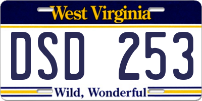 WV license plate DSD253