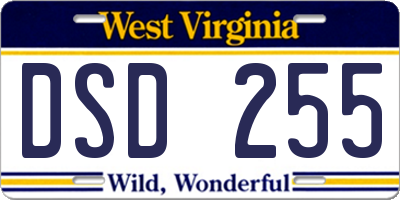 WV license plate DSD255