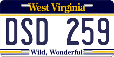 WV license plate DSD259