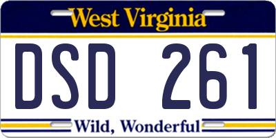 WV license plate DSD261