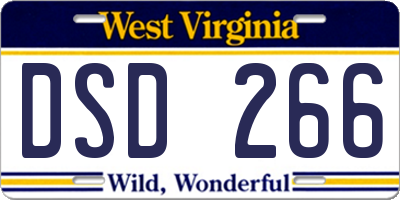 WV license plate DSD266