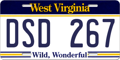 WV license plate DSD267