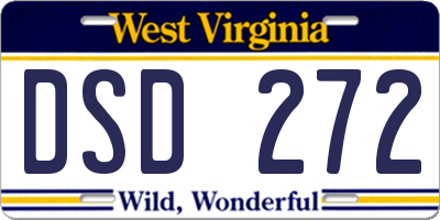 WV license plate DSD272