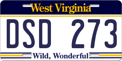 WV license plate DSD273