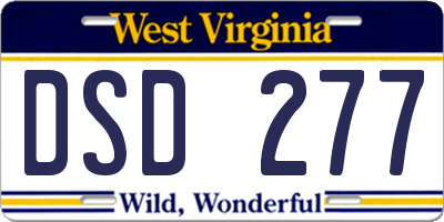 WV license plate DSD277