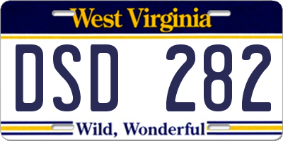 WV license plate DSD282