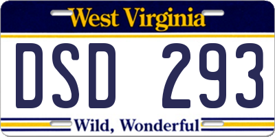 WV license plate DSD293