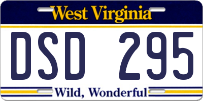 WV license plate DSD295