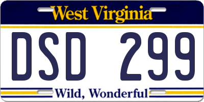 WV license plate DSD299