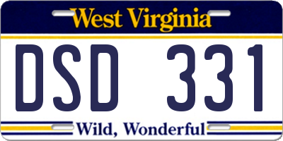 WV license plate DSD331